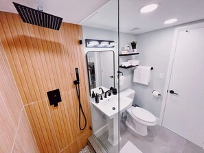 Dusche, Haartrockner, Handtücher