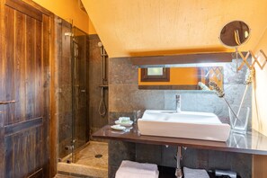 Dusche, Haartrockner, Handtücher
