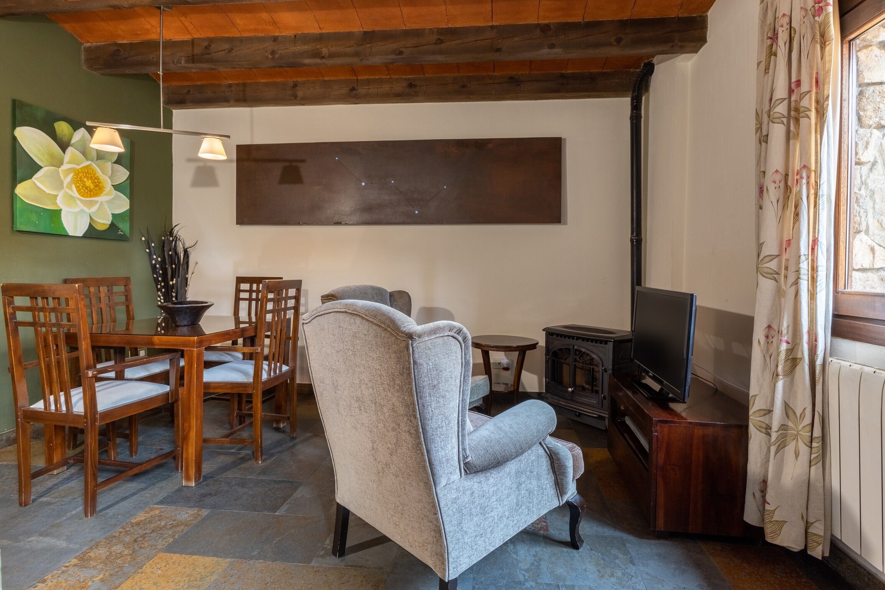 TV, fireplace, DVD player