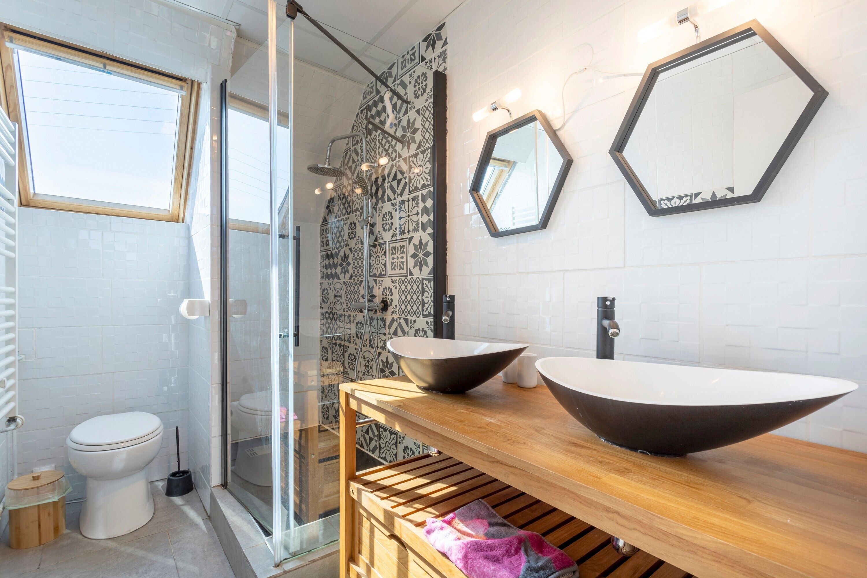 Shower, hair dryer