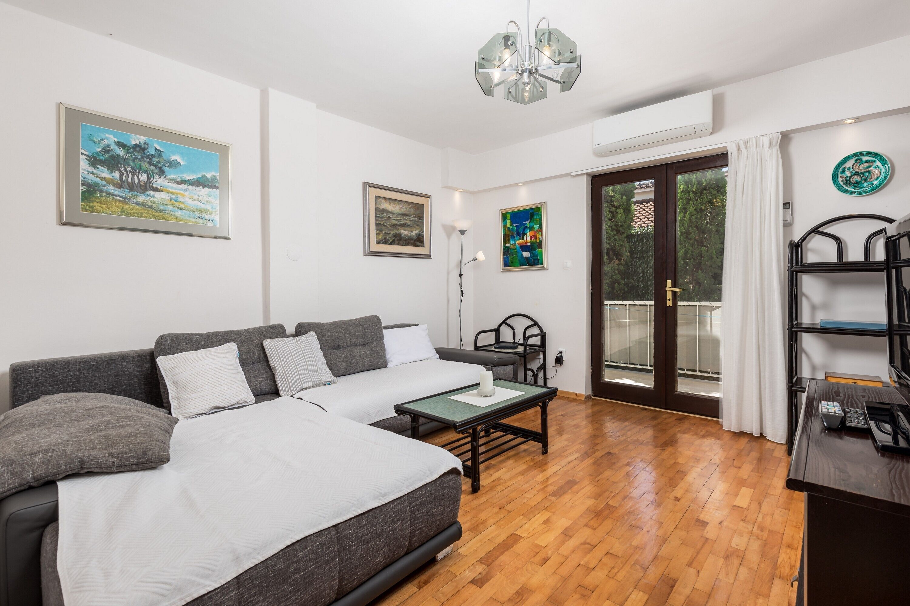 Family House, Multiple Bedrooms, 2 Bathrooms, Mountainside (House Rose With Private Pool And) | Living area | Flat-screen TV