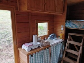 High chair, cookware/dishes/utensils, dining tables