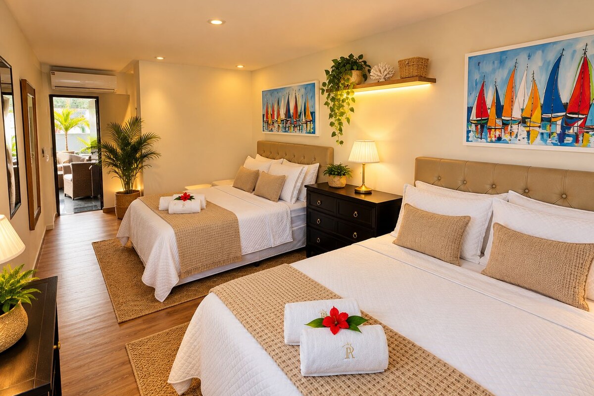 Panoramic Quadruple Room, Ocean View | Premium bedding, minibar, in-room safe, WiFi (free)