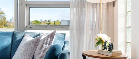 Apartment, 1 Queen Bed, Balcony, City View | Living area | 32-inch flat-screen TV with digital channels, TV, Netflix