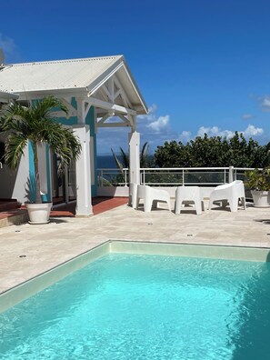 Outdoor pool - Villa Mahina, surfing and panoramic ocean views! (Le Moule)