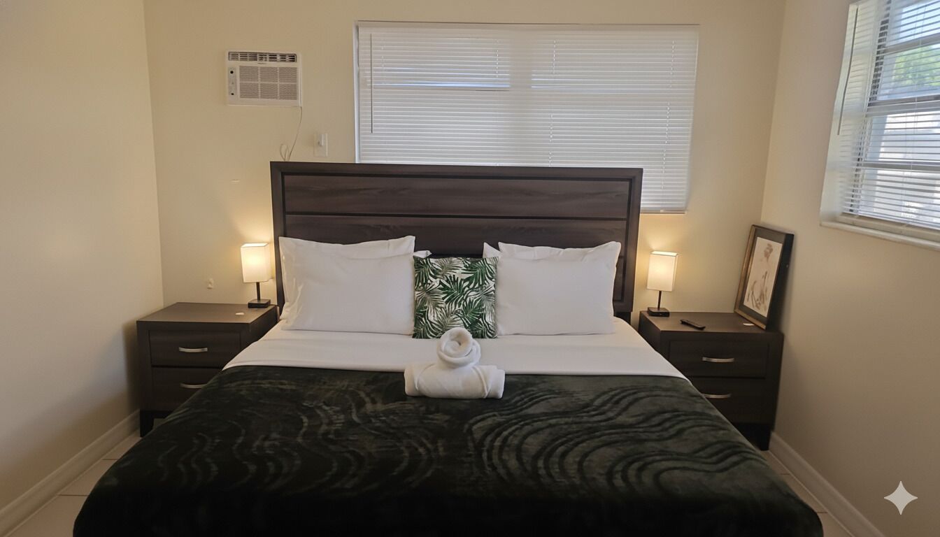 1 bedroom, desk, iron/ironing board, travel crib