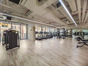 Work out in style with state-of-the-art equipment and expansive views.