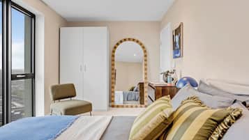 Premium bedding, down duvets, individually decorated