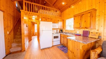 Fridge, microwave, oven, coffee/tea maker