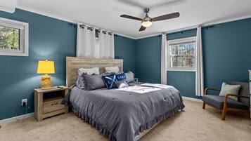 3 bedrooms, iron/ironing board, WiFi, bed sheets