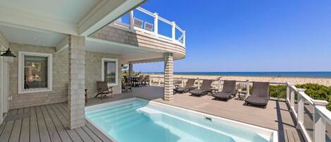 Piscine extérieure, piscine chauffée