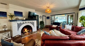 Smart TV, fireplace, printers