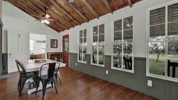 House, Multiple Beds, Patio (3499 W US 290- Main) | Dining