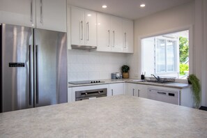 Microwave, oven, stovetop, dishwasher