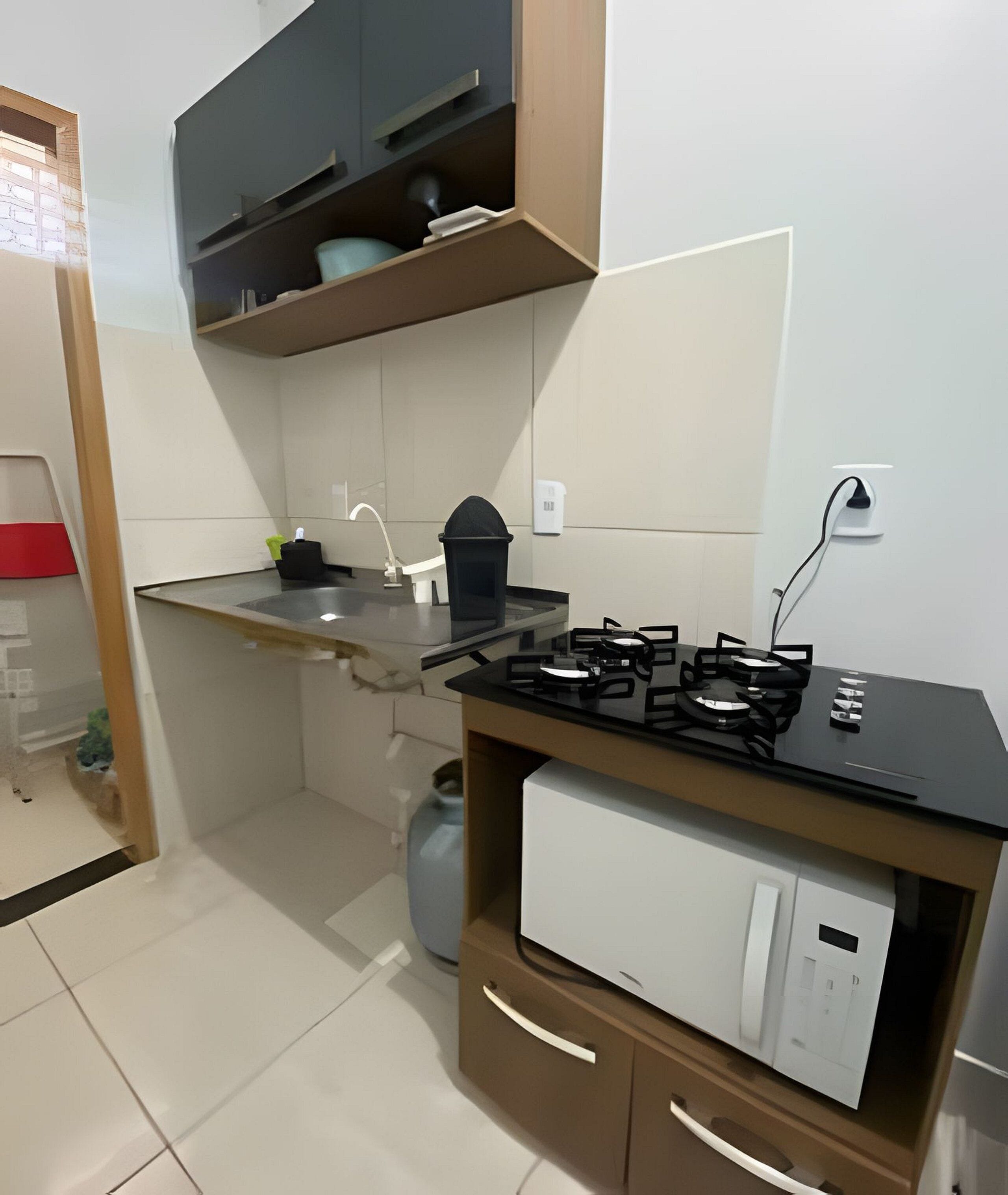 Apartamento | Cocina privada | Frigorífico grande, microondas y utensilios de cocina