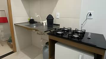 Apartamento | Cocina privada | Frigorífico grande, microondas y utensilios de cocina
