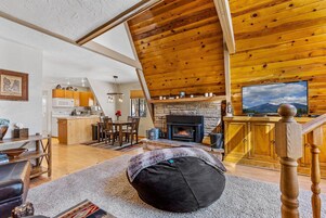 Cabin, Multiple Beds, Balcony, Mountain View (Mescalero Flagstaff) | Living area | Fireplace