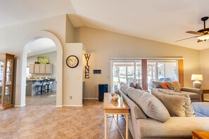 House, Multiple Beds, Pool Access, City View (Michigan 2 Sun Lakes) | Living area | Fireplace - Michigan 2 Sun Lakes (Chandler)