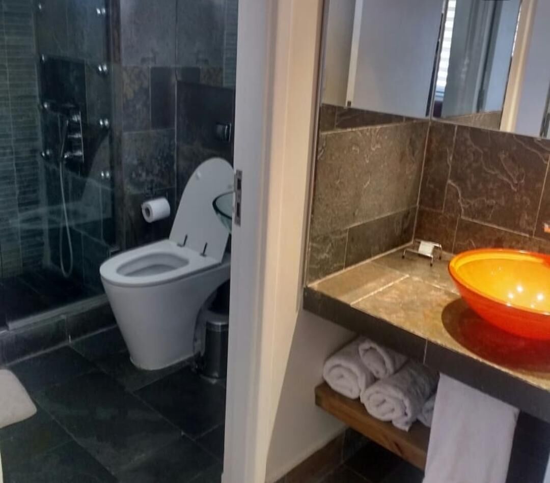 Ducha, toallas, jabón, shampoo