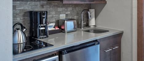 Microwave, stovetop, dishwasher