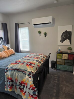 2 bedrooms, iron/ironing board, travel crib, WiFi