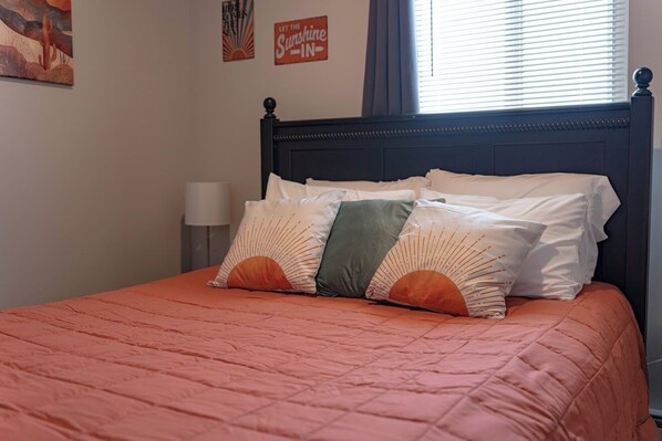 2 bedrooms, iron/ironing board, travel cot, WiFi