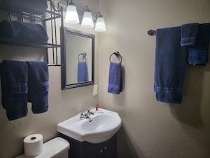 Free toiletries, hair dryer, towels