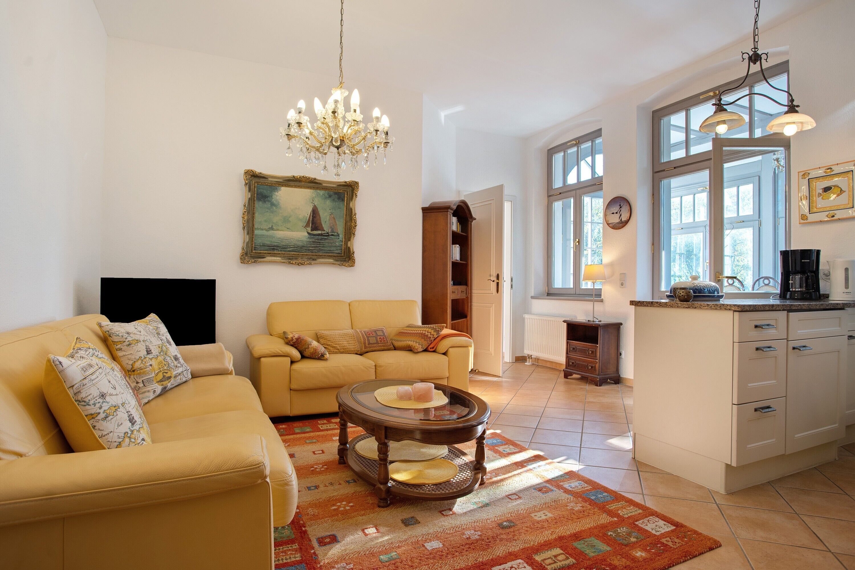 TV, DVD player, stereo