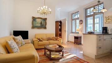 TV, DVD player, stereo