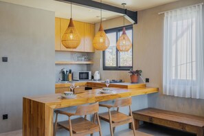 Room, Kitchen | Private kitchen | Dining tables - Ambhara X Apartment by Betterplace (Kerobokan)