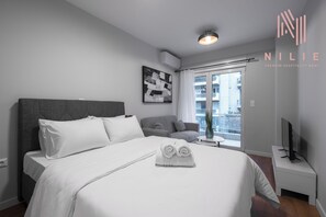 Studio - balkong | Barnsängar, gratis wi-fi och sängkläder