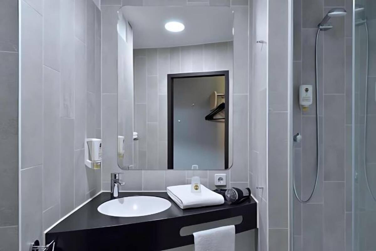 Bathroom | Shower, hair dryer, towels, soap