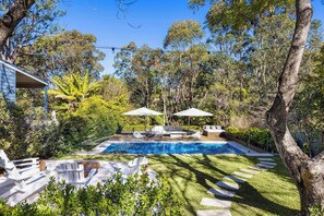 Outdoor pool, a heated pool - Entertainers delight 3 bedroom house with pool and fire pit (North Balgowlah)