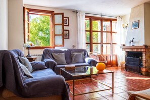 Televisión, chimenea y videojuegos 