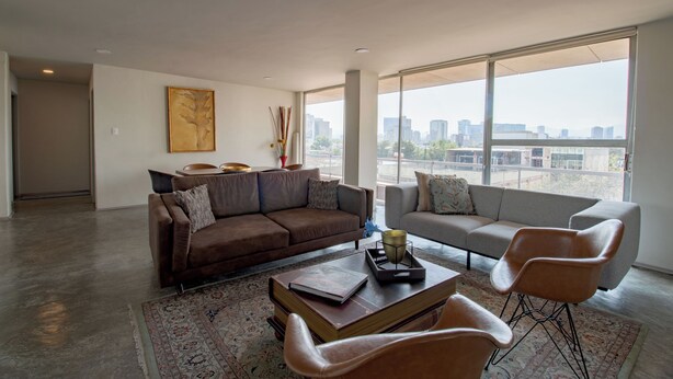 Apartment | Living area - Polanco 3BR - Sleeps 10, Parking- Elevator-laundry (Mexico City)