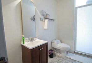 Appartement | Salle de bain | Douche, sèche-cheveux, serviettes fournies