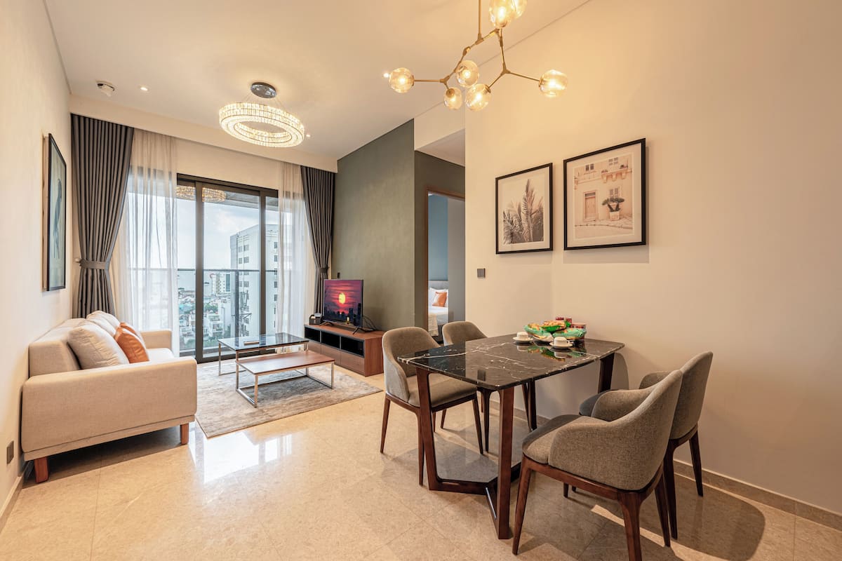 Familjesvit - 3 sovrum - tillgång till Club Lounge - utsikt mot staden | 1 sovrum, egyptiska bomullslakan och sängtillbehör av högsta kvalitet