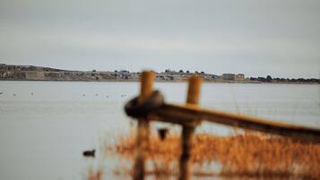 On the beach, white sand