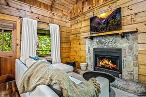 Smart TV y chimenea