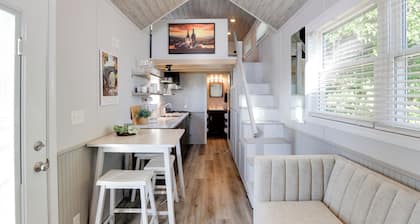 The Merlot Bungalow Defiance Tiny Home on Trail