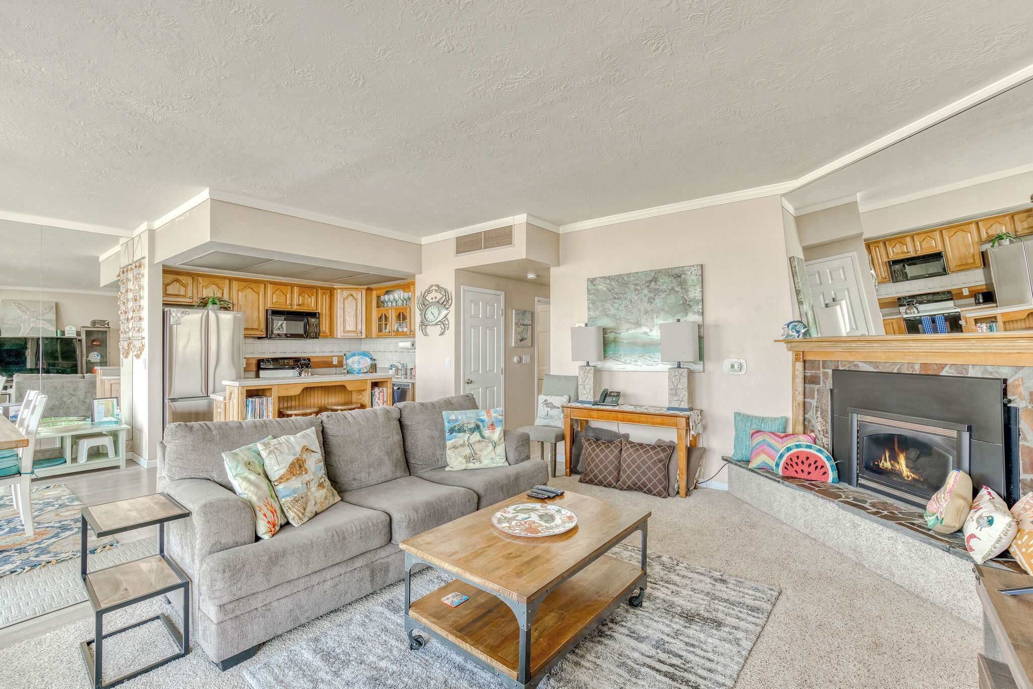 TV, fireplace, DVD player, offices