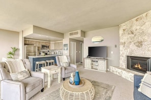 TV, fireplace, DVD player, offices