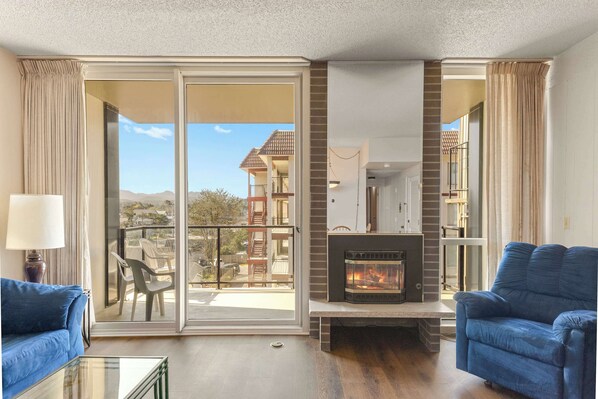 TV, fireplace, DVD player, offices