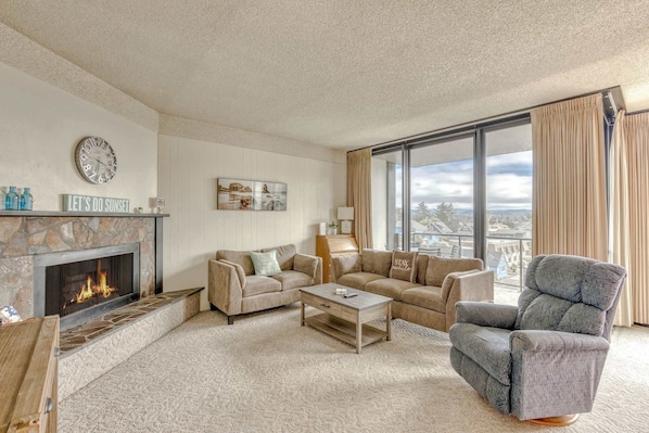 TV, fireplace, DVD player, offices