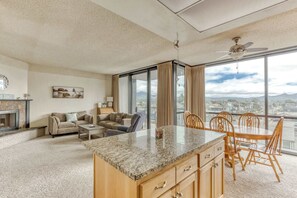 TV, fireplace, DVD player, offices