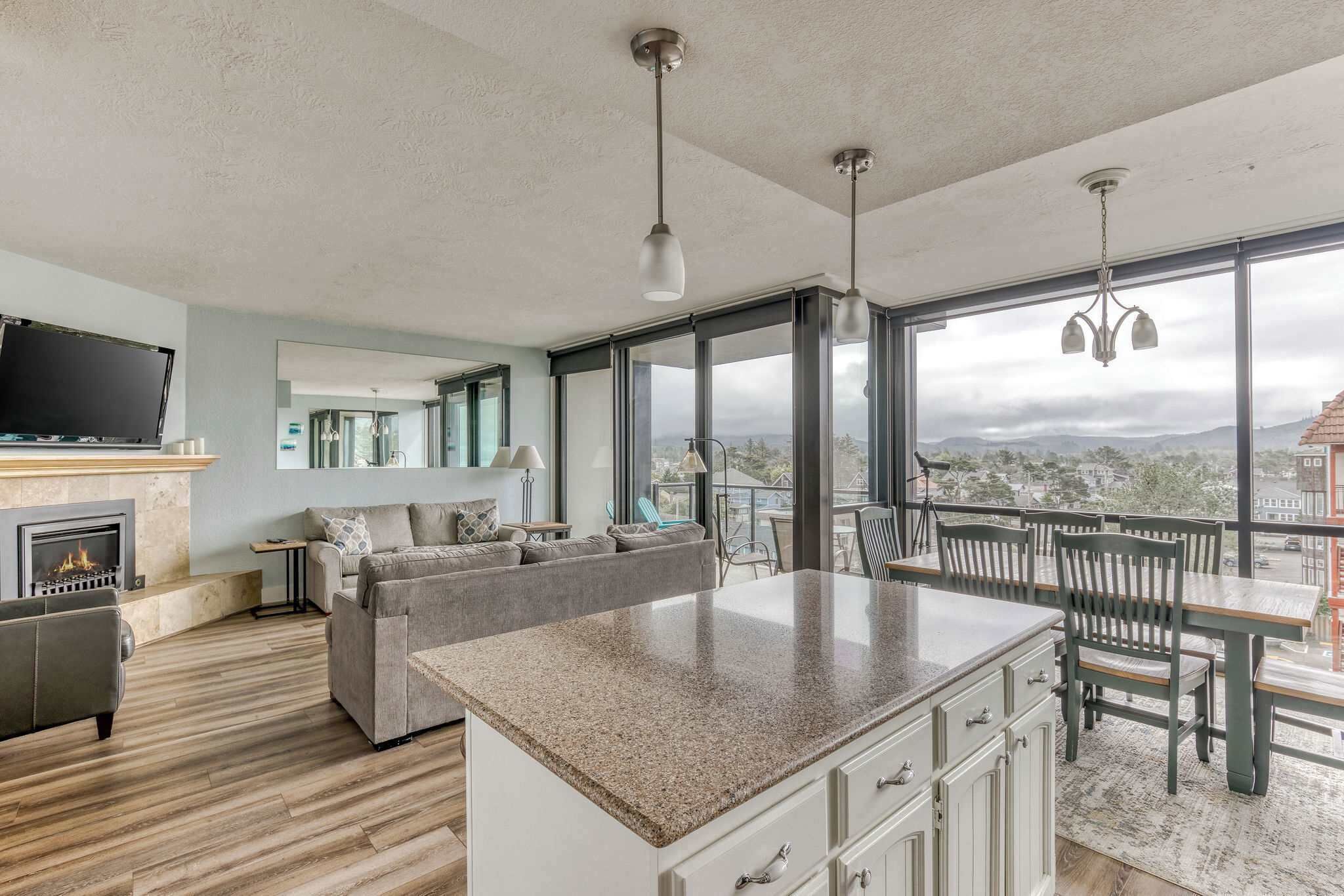 TV, fireplace, DVD player, offices