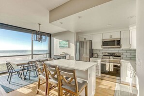 Fridge, microwave, oven, stovetop - Sand & Sea (508) Salt Life - Lux Beachfront w Pool (Seaside)