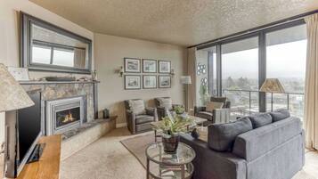 TV, fireplace, DVD player, offices