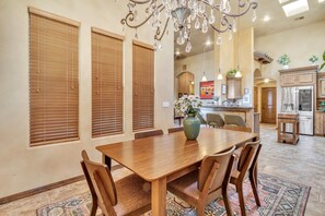 House, 3 Bedrooms | Dining - Relax & Rejuvenate: Pool, Sauna & Gym 3 Bedroom Home by RedAwning (Las Cruces)