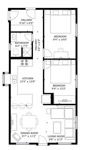 Hus, 2 soverom | Planløsning